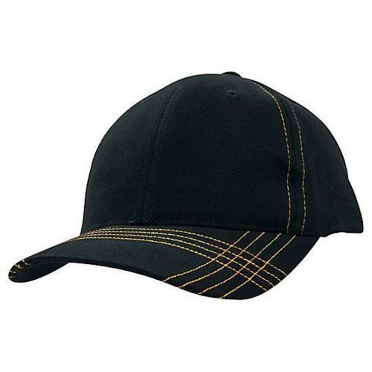 Picture of Brushed Heavy Cotton Cap with contrast cross stitch on peak