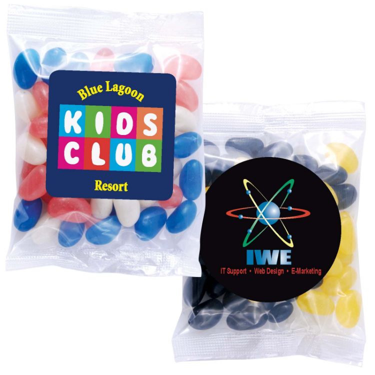 Picture of Corporate Colour Mini Jelly Beans in 50 Gram Cello Bag