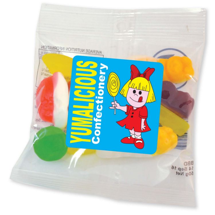 Picture of Assorted Jelly Party Mix in 50 Gram Cello Bag