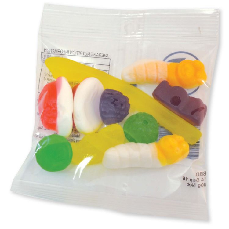 Picture of Assorted Jelly Party Mix in 50 Gram Cello Bag