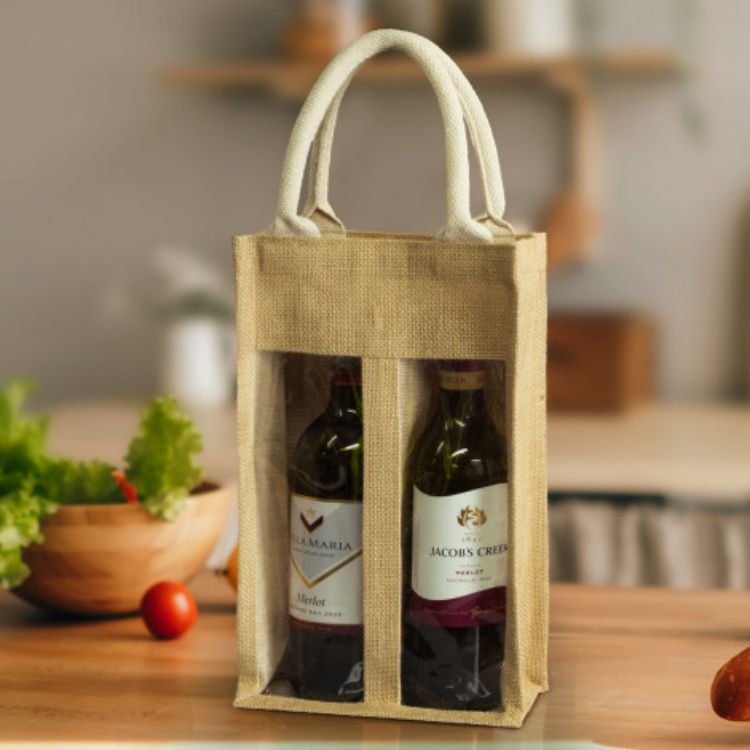 Picture of Serena Jute Double Wine Carrier