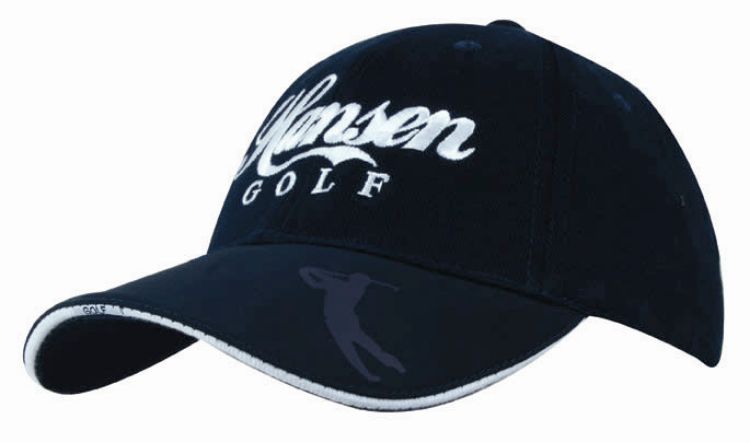 Picture of Brushed Heavy Cotton Cap with Embossed Pu Peak