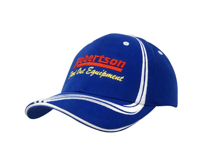 Picture of Brushed Heavy Cotton Cap with Waving Stripes on Crown & Peak