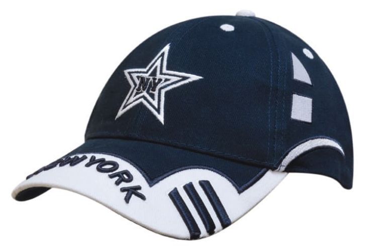 Picture of Brushed Heavy Cotton Cap with Peak Indent and Embroidery to Side Panels