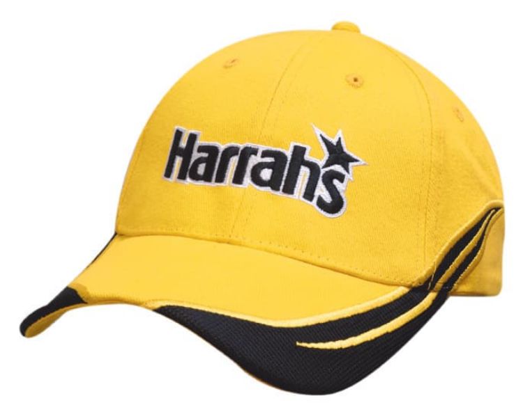 Picture of Brushed Heavy Cotton Cap with Peak & Crown Inserts with Embroidered Trim
