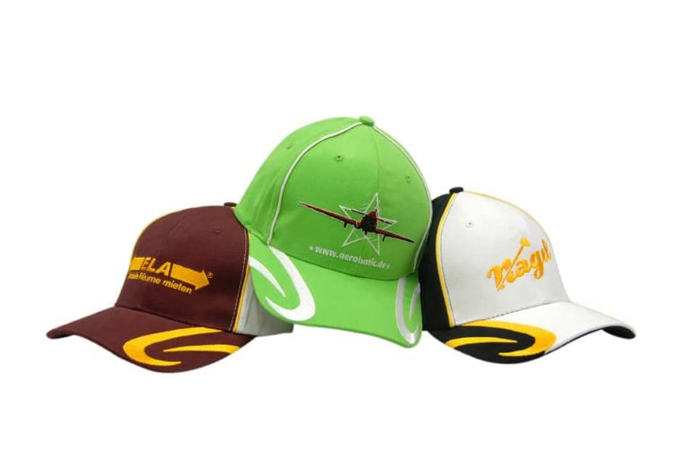 Picture of Brushed Heavy Cotton Cap with Crown Piping & Peak Swirl Embroidery