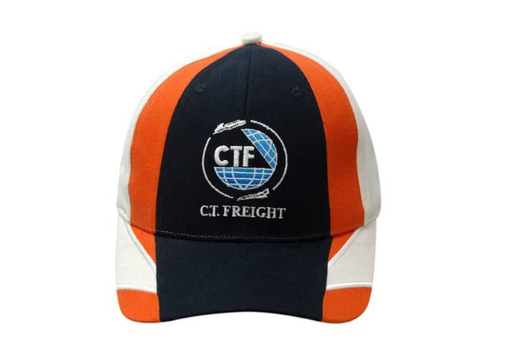 Picture of Brushed Heavy Cotton Cap with Fabric Inserts on Crown & Peak, Embroidered Lines on Peak