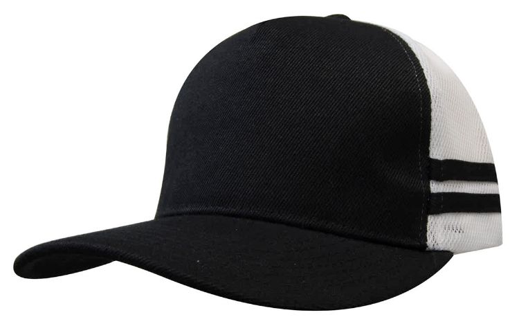 Picture of American Premium Twill/Mesh Deep Fit Trucker Cap with Stripes