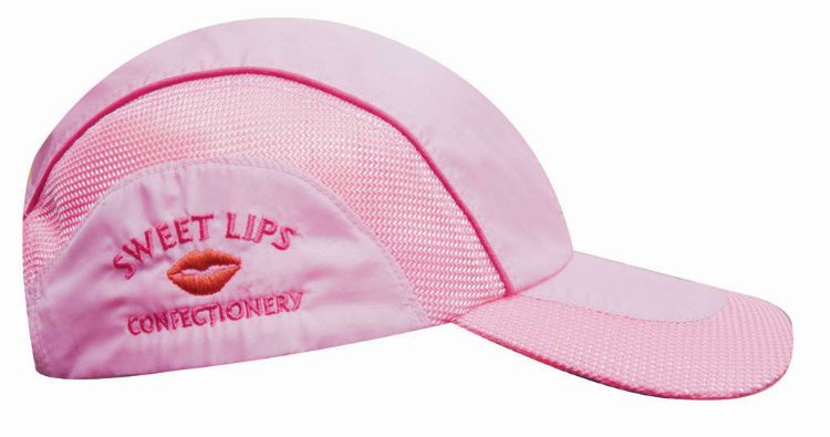 Picture of Spring Woven Fabric Cap with Mesh to Side Panels and Peak