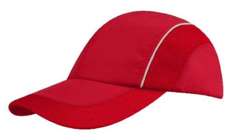 Picture of Spring Woven Fabric Cap with Mesh to Side Panels and Peak