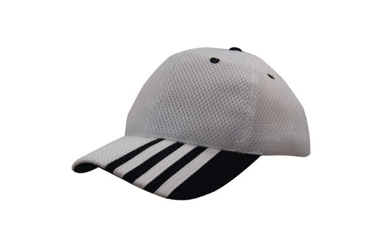 Picture of Sandwich Mesh Cap with Striping on Peak