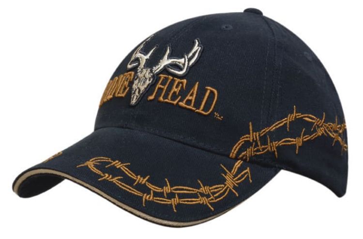 Picture of Brushed Heavy Cotton Cap with Sandwich Barbed-Wire Embroidery