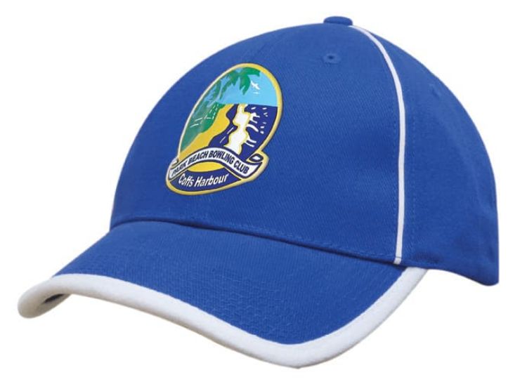 Picture of Brushed Heavy Cotton Cap with Peak Trim & Piping