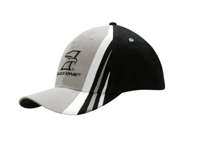 Picture of Brushed Heavy Cotton Cap with Fabric Inserts and Embroidery on Crown & Peak