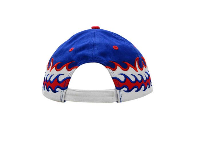 Picture of Brushed Heavy Cotton Cap with Flame Design/Embroidery on Crown & Peak