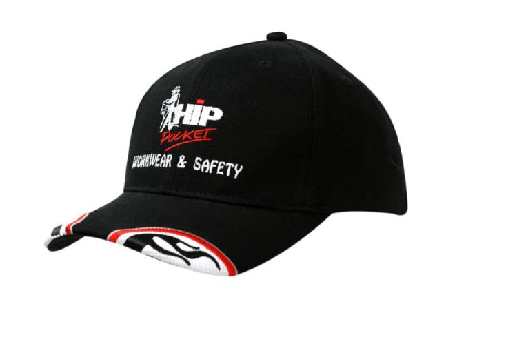 Picture of Brushed Heavy Cotton Cap with Mesh Inserts & Embroidery on Peak