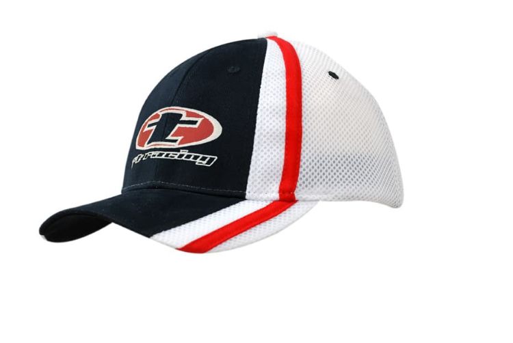 Picture of Brushed Heavy Cotton Cap with Mesh Back and Fabric/Mesh Stripes on Crown & Peak