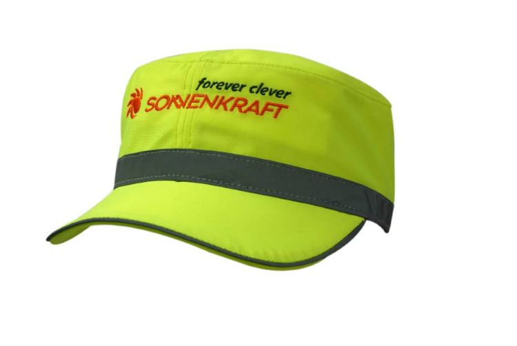 Picture of Luminescent Safety Military Cap with Reflective Open Sandwich & Reflective Crown Trim