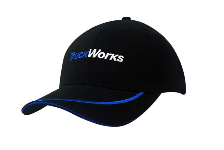 Picture of Brushed Heavy Cotton Cap with Sandwich Trim & Peak Embroidered Line