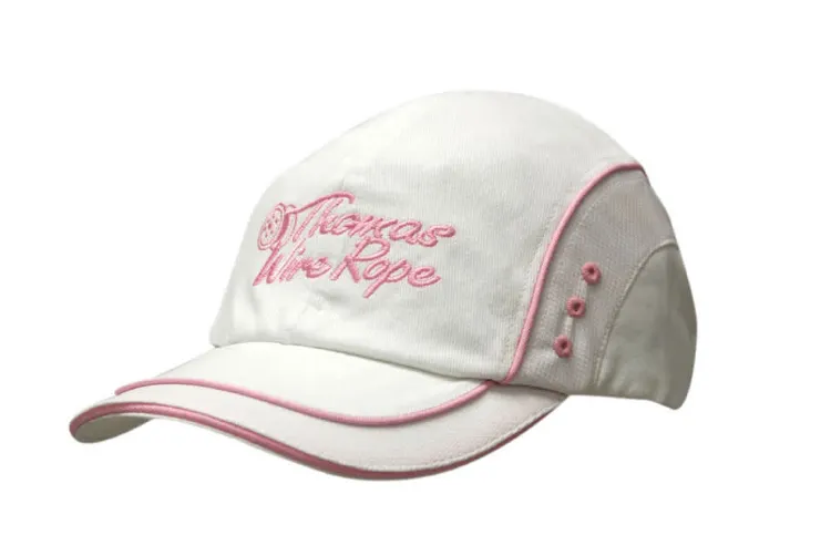 Picture of Brushed Heavy Cotton Cap with Sandwich Trim, Mesh Inserts, Crown/Peak Piping